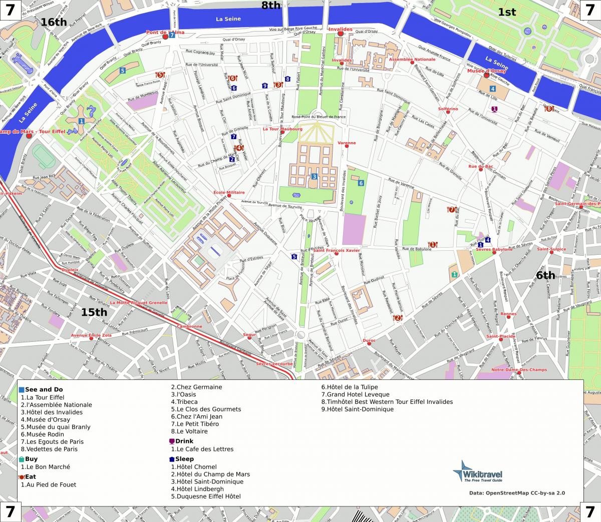Mapa 7. dzielnicy Paryża