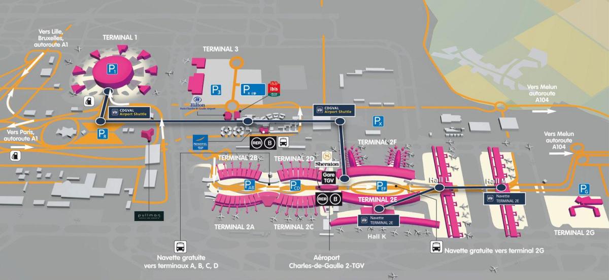 Mapa lotniska Roissy