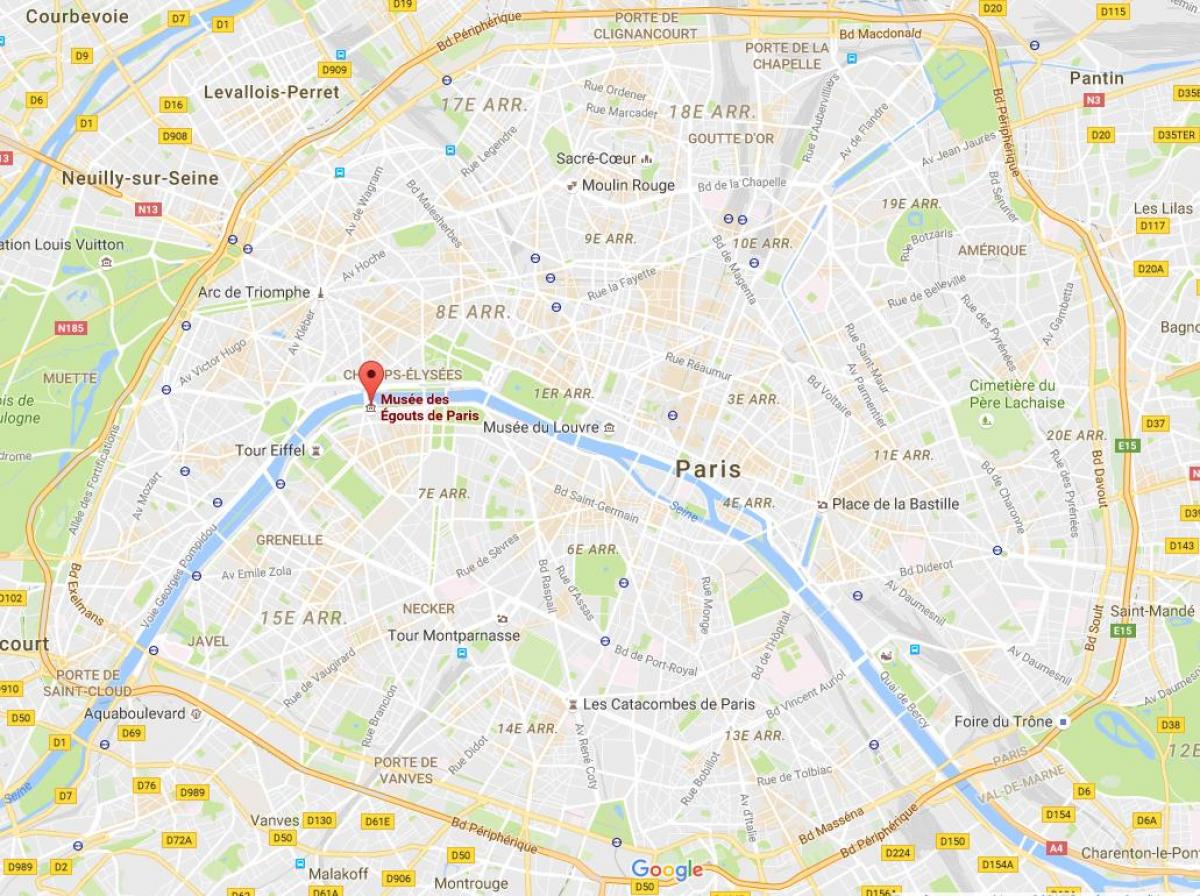 Mapa Paryża kanalizacji