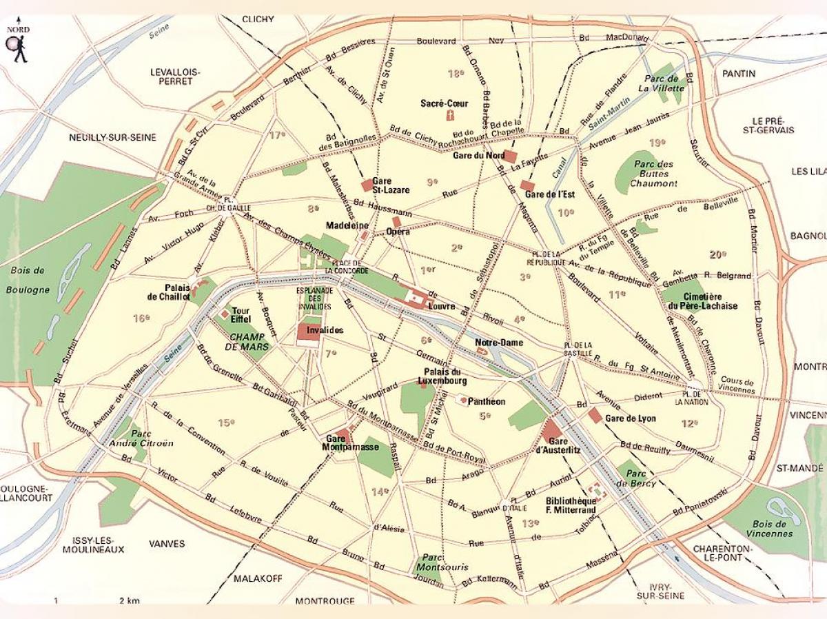 Mapa paryskich parków