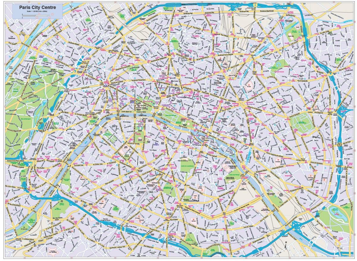 Mapa centrum Paryża