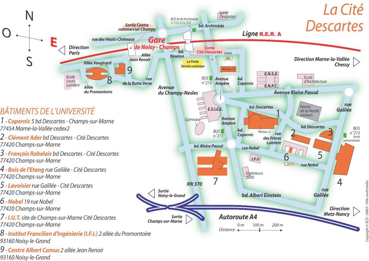 Mapa z uniwersytetu Paris Descartes