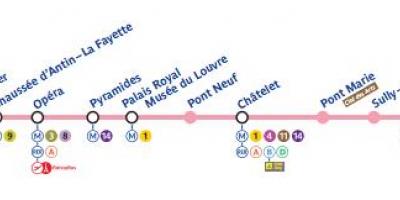 Mapa Paryża metra 7