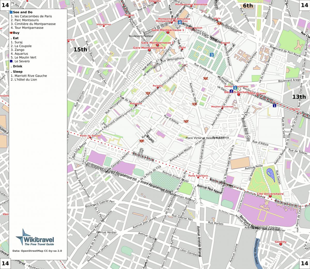 Mapa 14. dzielnicy Paryża