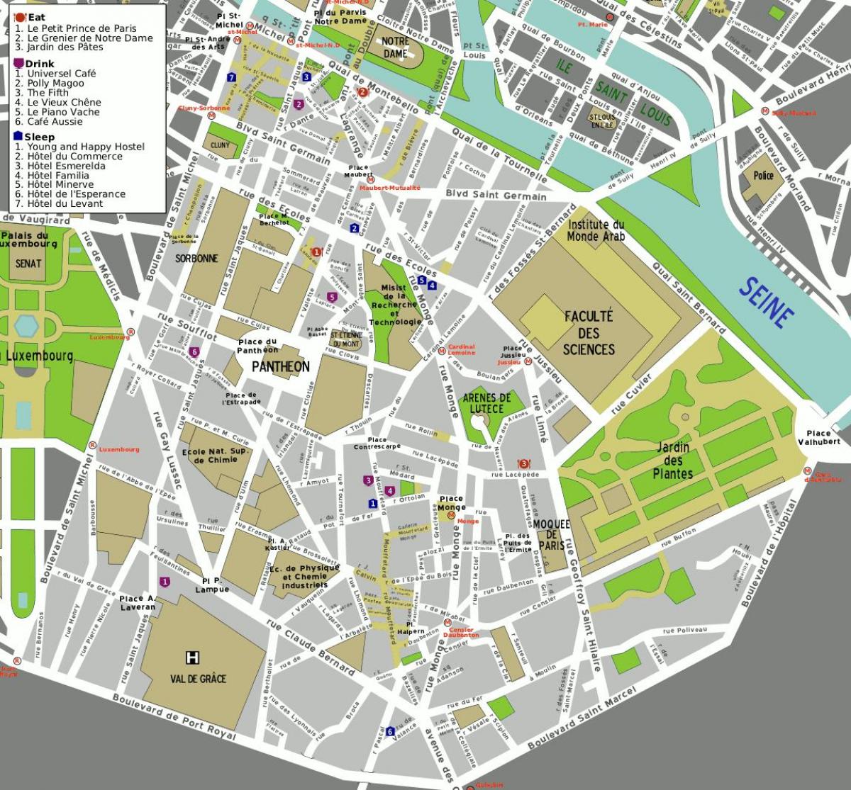 Mapa 5. dzielnicy Paryża
