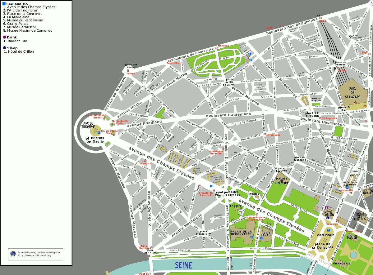 Mapa 8. dzielnicy Paryża