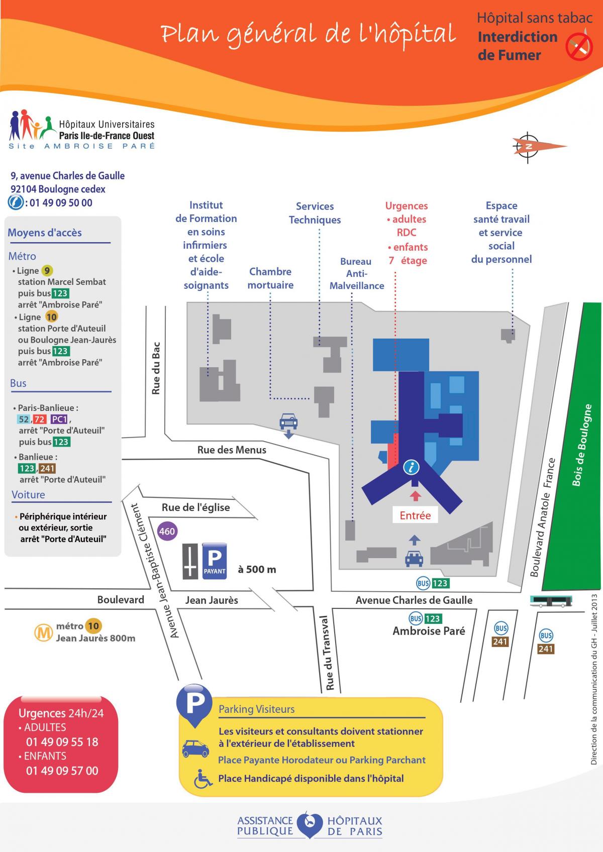 Mapa Ambroise-Парэ szpitalu