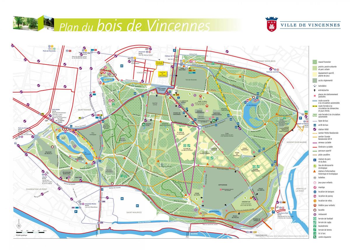Mapę Bois de Vincennes