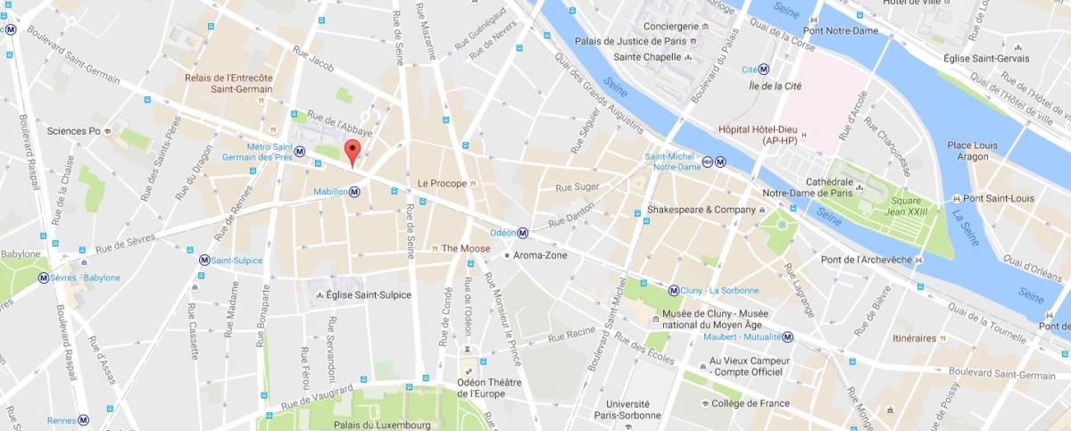 Mapa bulwarze Saint-Germain