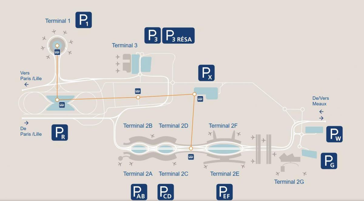 Mapa cdg airport parking lotnisko