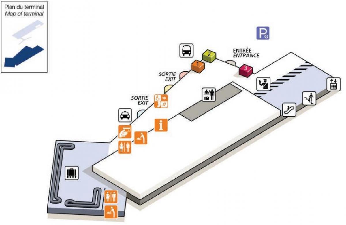 Mapa Charles de Gaulle terminal lotniska 2G