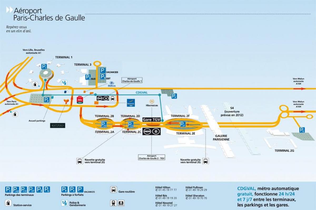 Mapę lotniska paryż-roissy-Charles de Gaulle