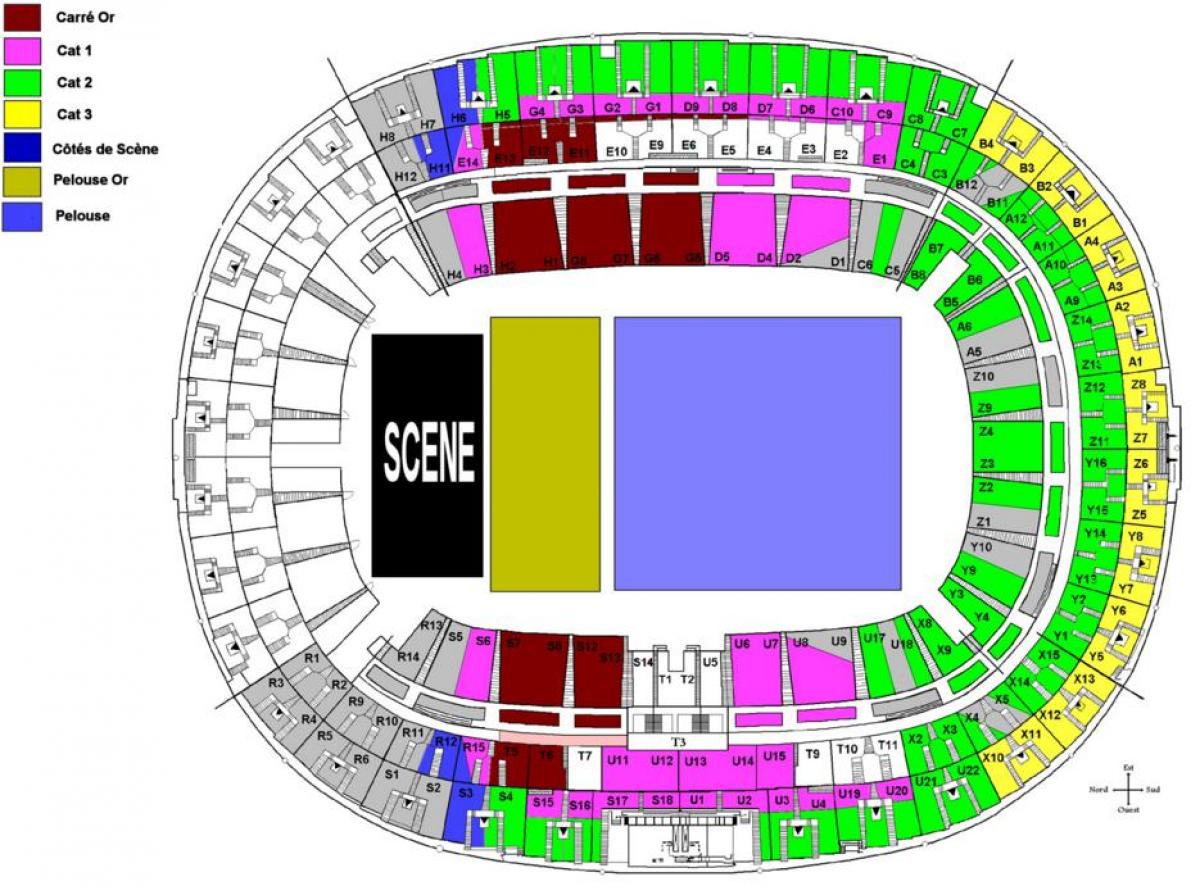 Mapa Stade de France koncert