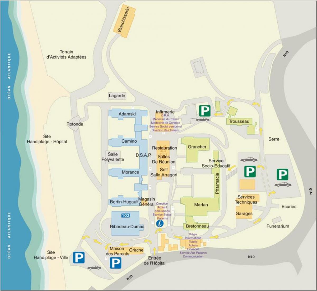 Szpital mapa Marin-de-Hendaye