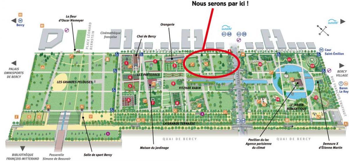 Mapa parku Bercy