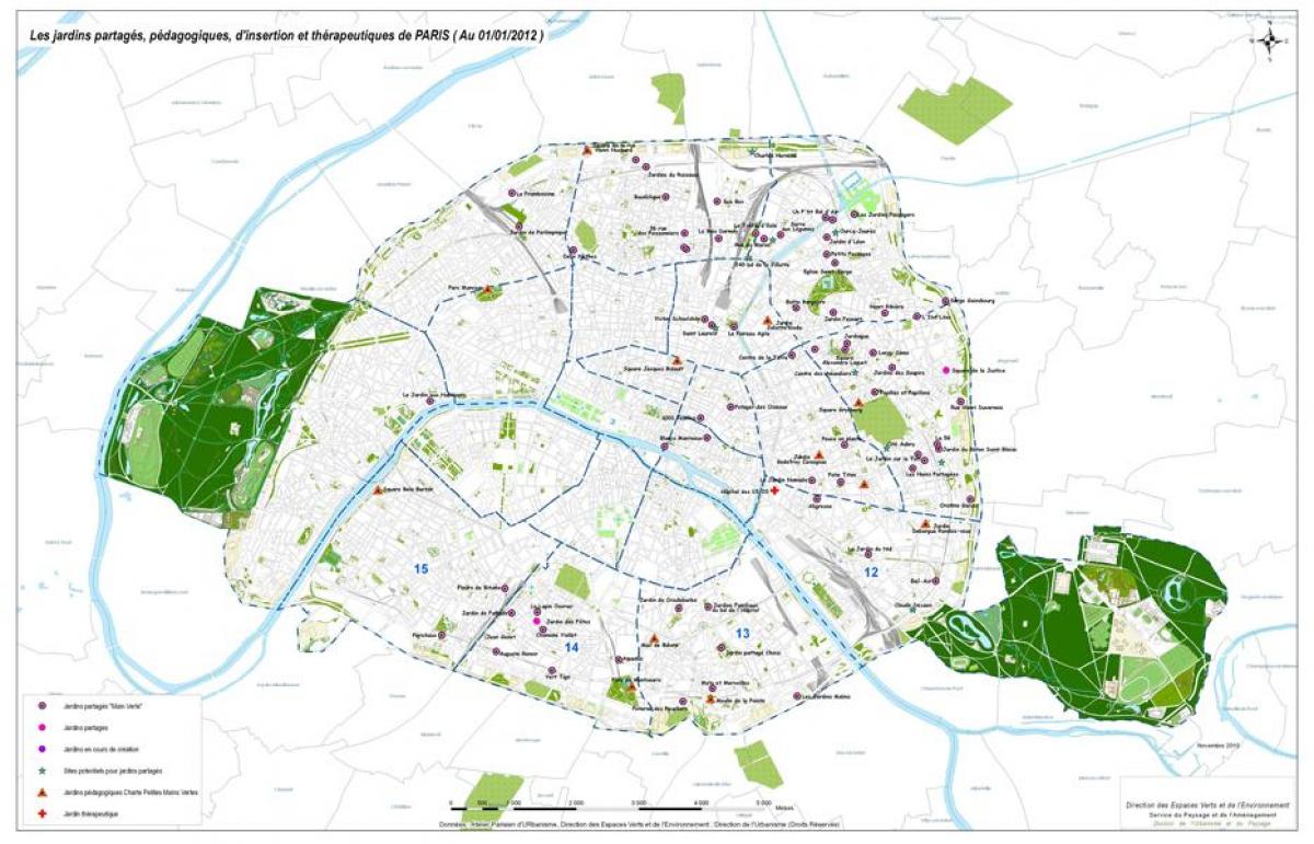Mapa paryskiego ogrodu