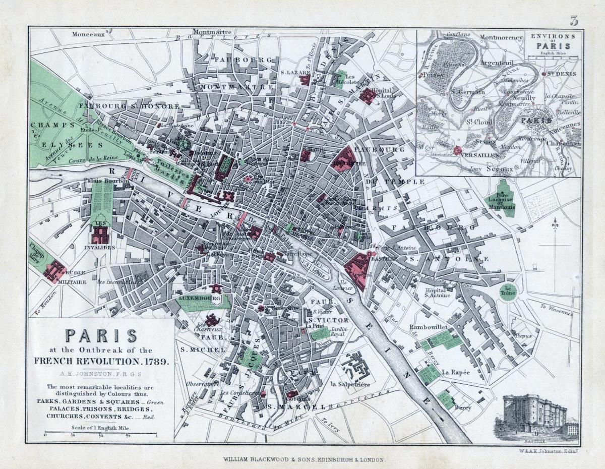 Mapa Paryża 1789