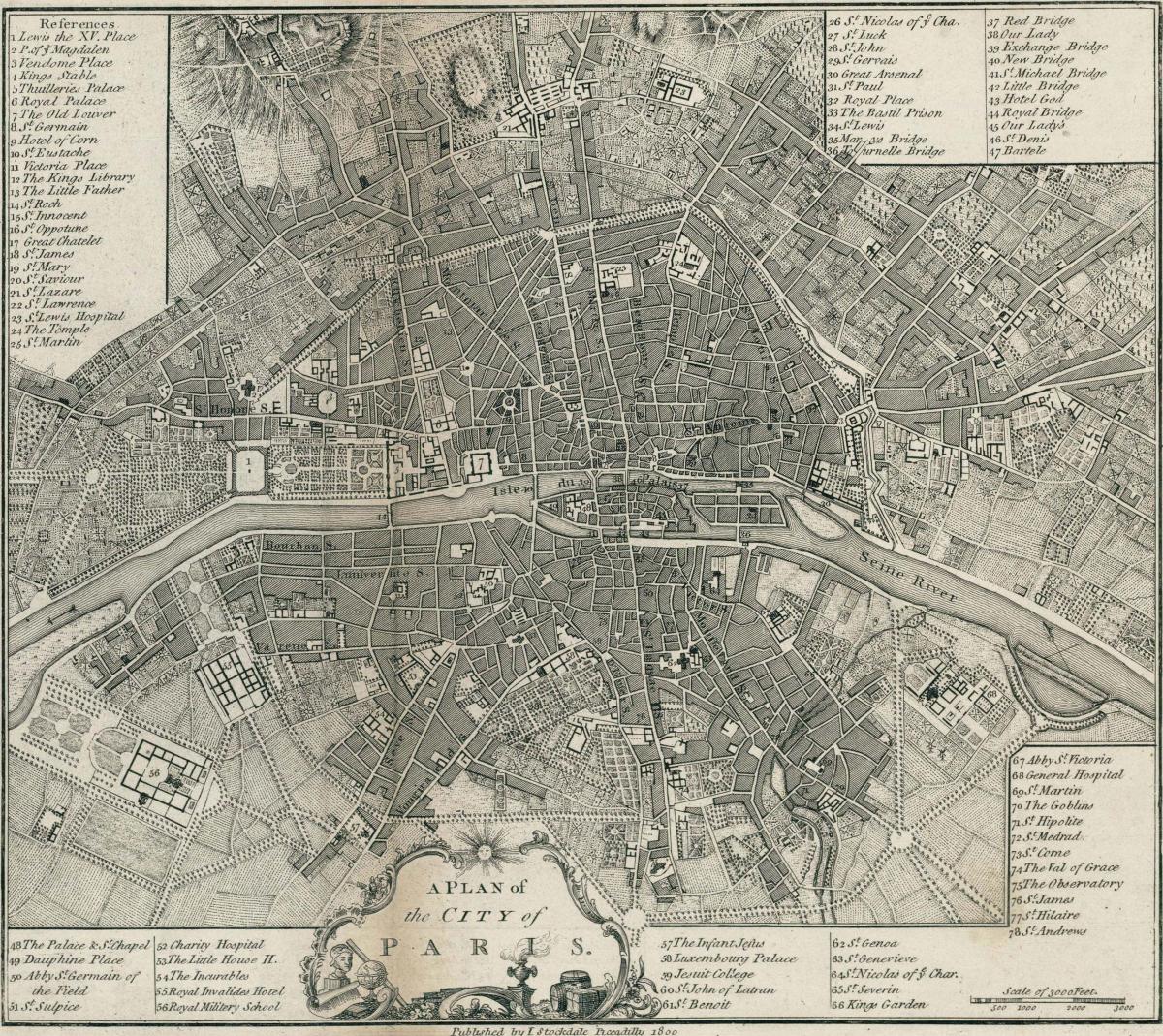 Mapa Paryża 1800