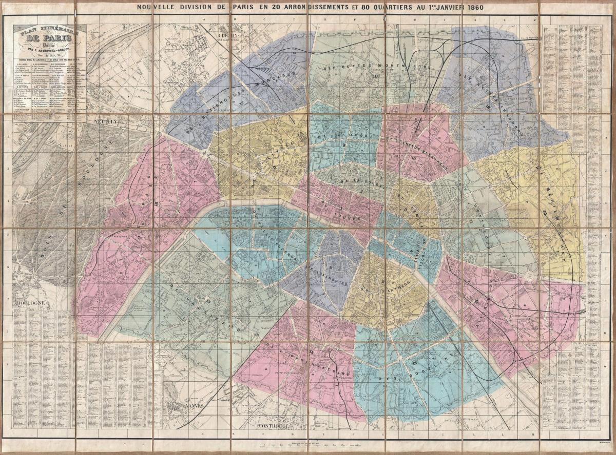 Mapa Paryż 1860