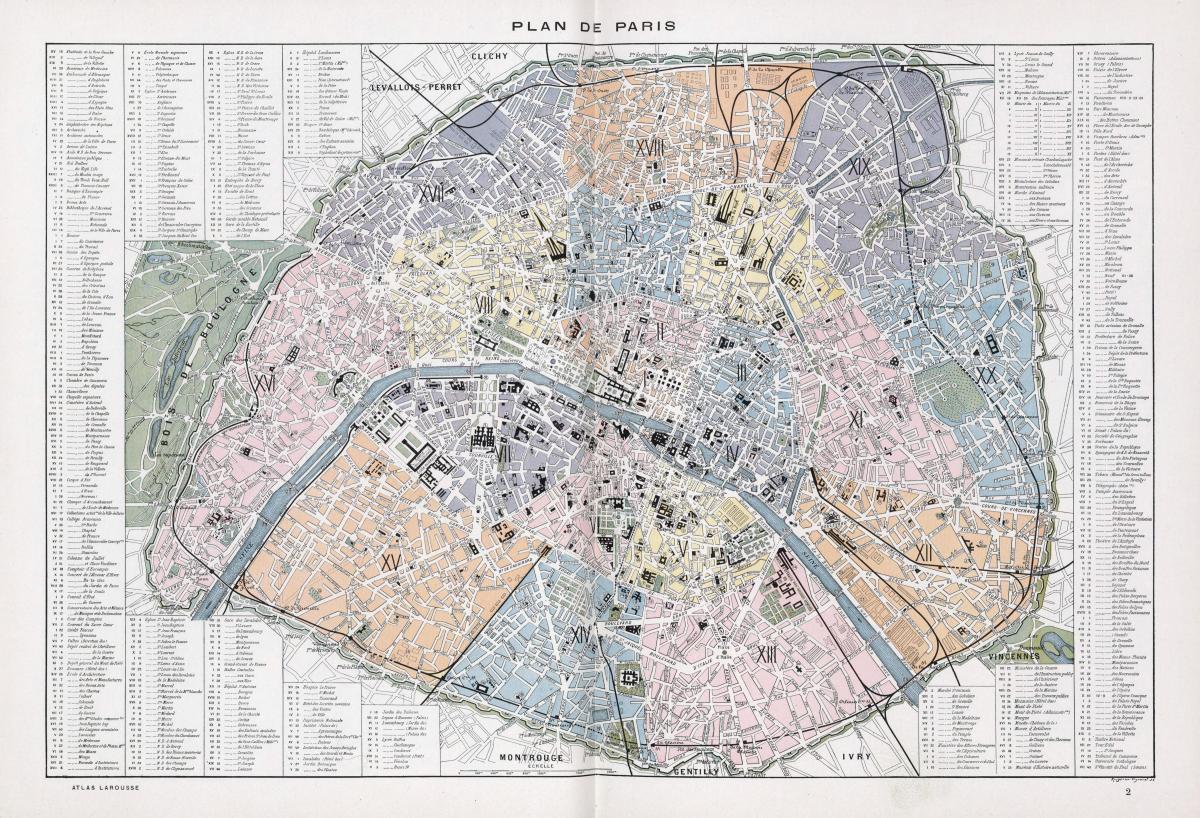 Mapa Paryża 1900
