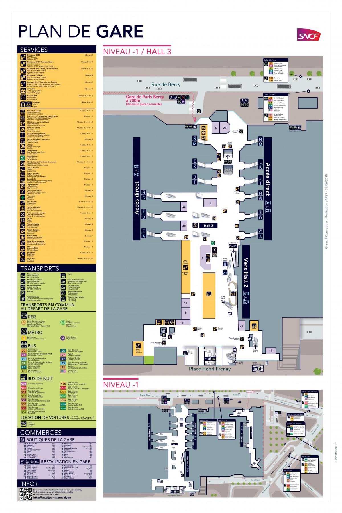 Mapa Paryż-gare de lyon sala 3