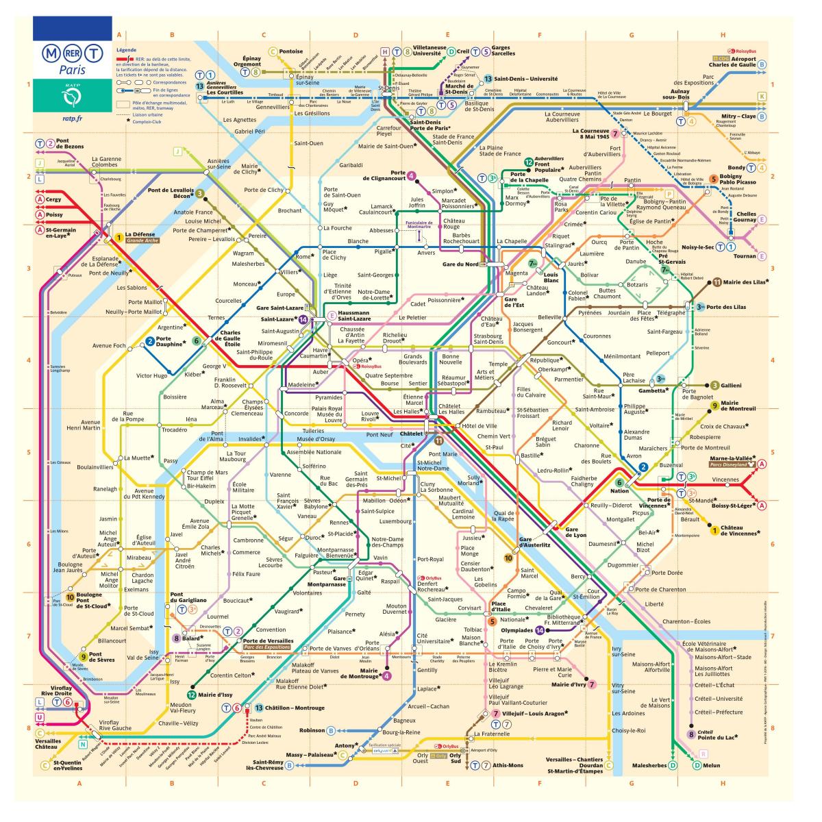 Mapa Paryża metra
