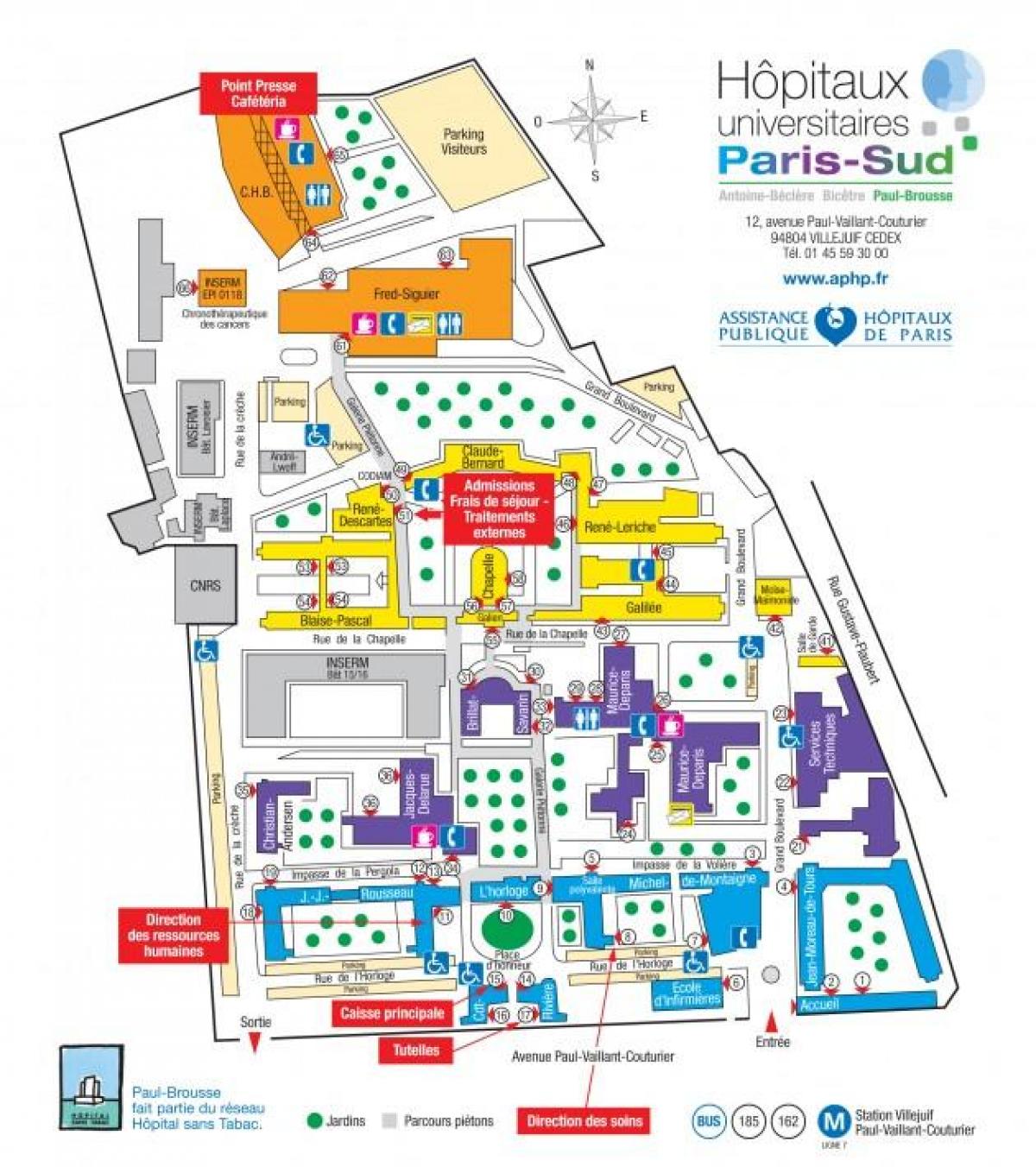 Mapa Paul Brousse szpitalu