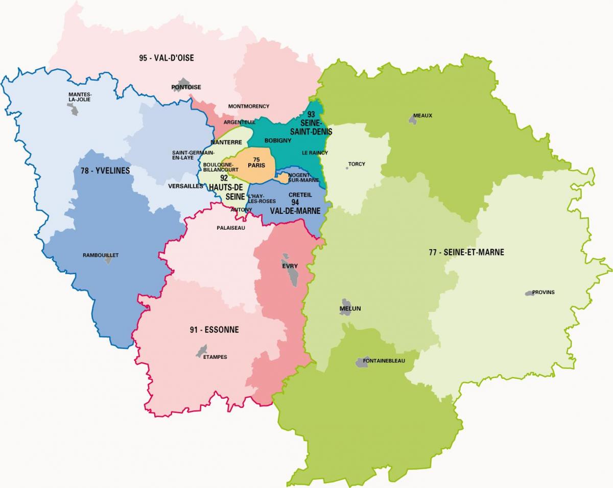 Mapa region paryżanką