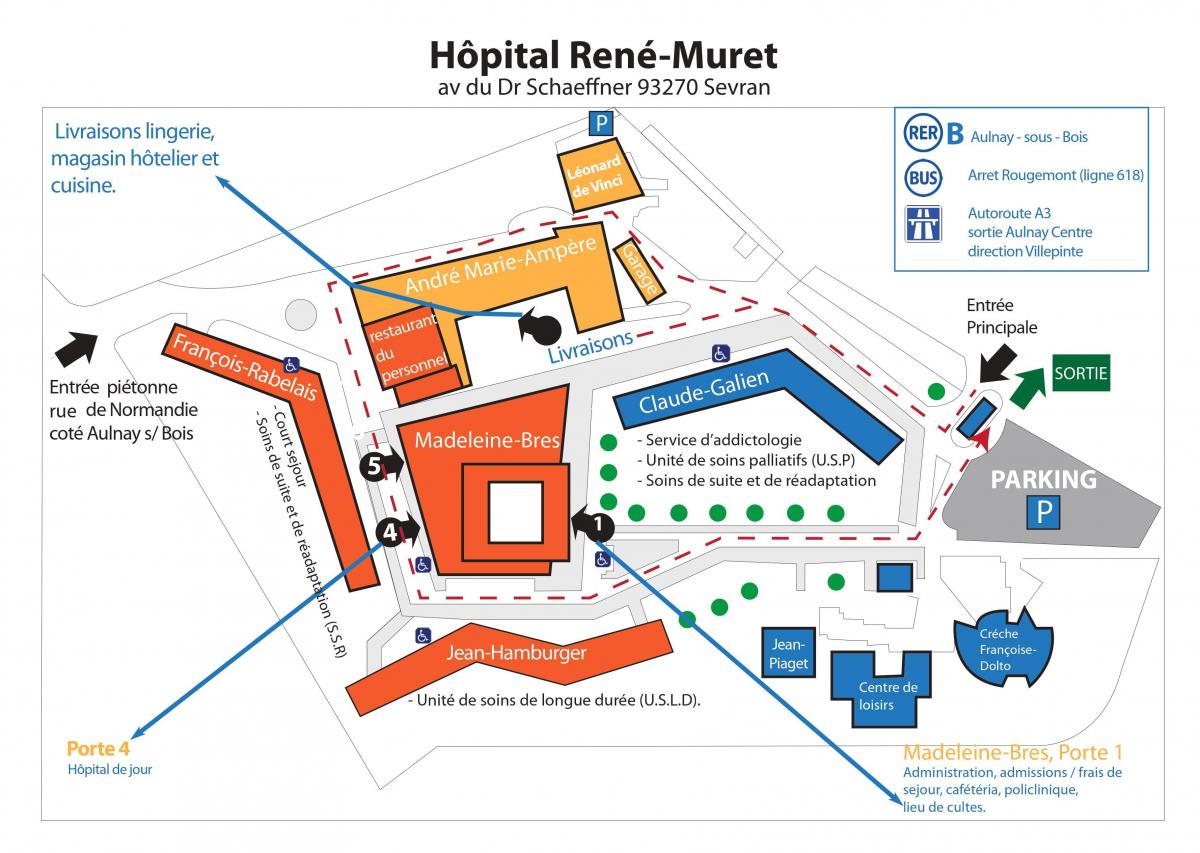 Mapa Rene Muret szpitalu
