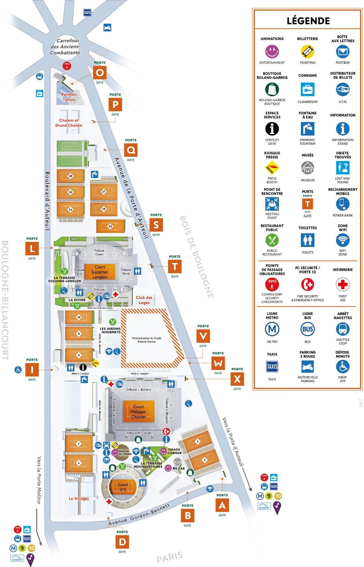 Mapa Roland Garros