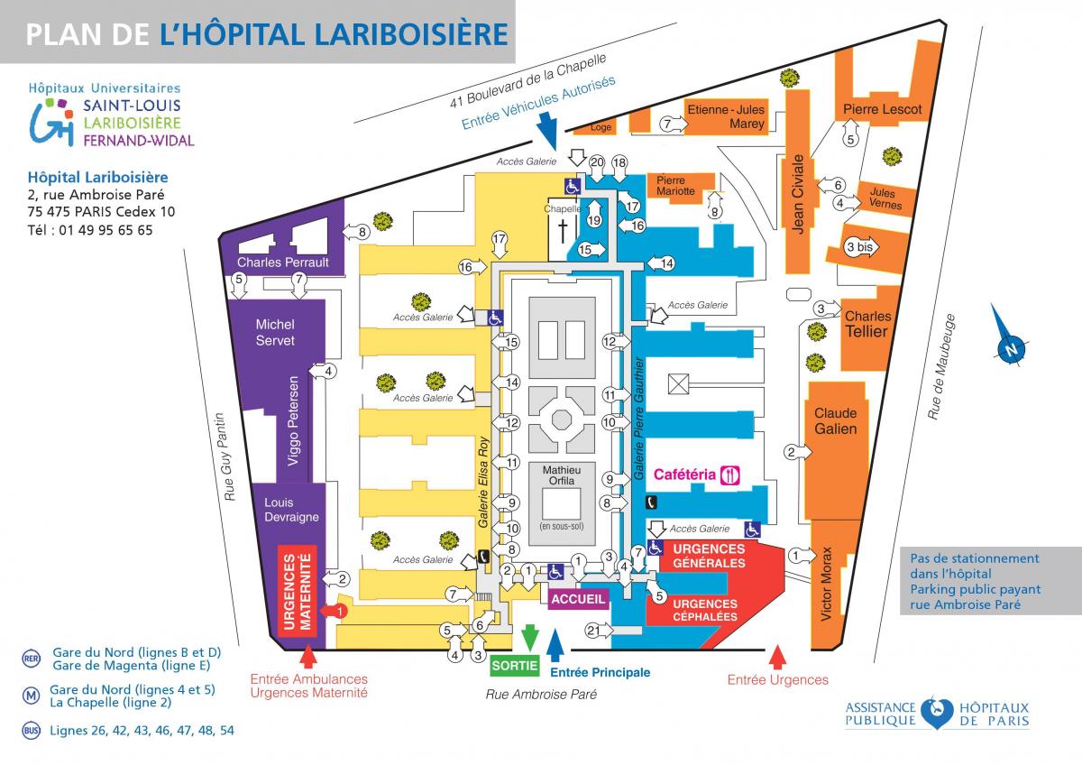 Mapę szpital Lariboisiere