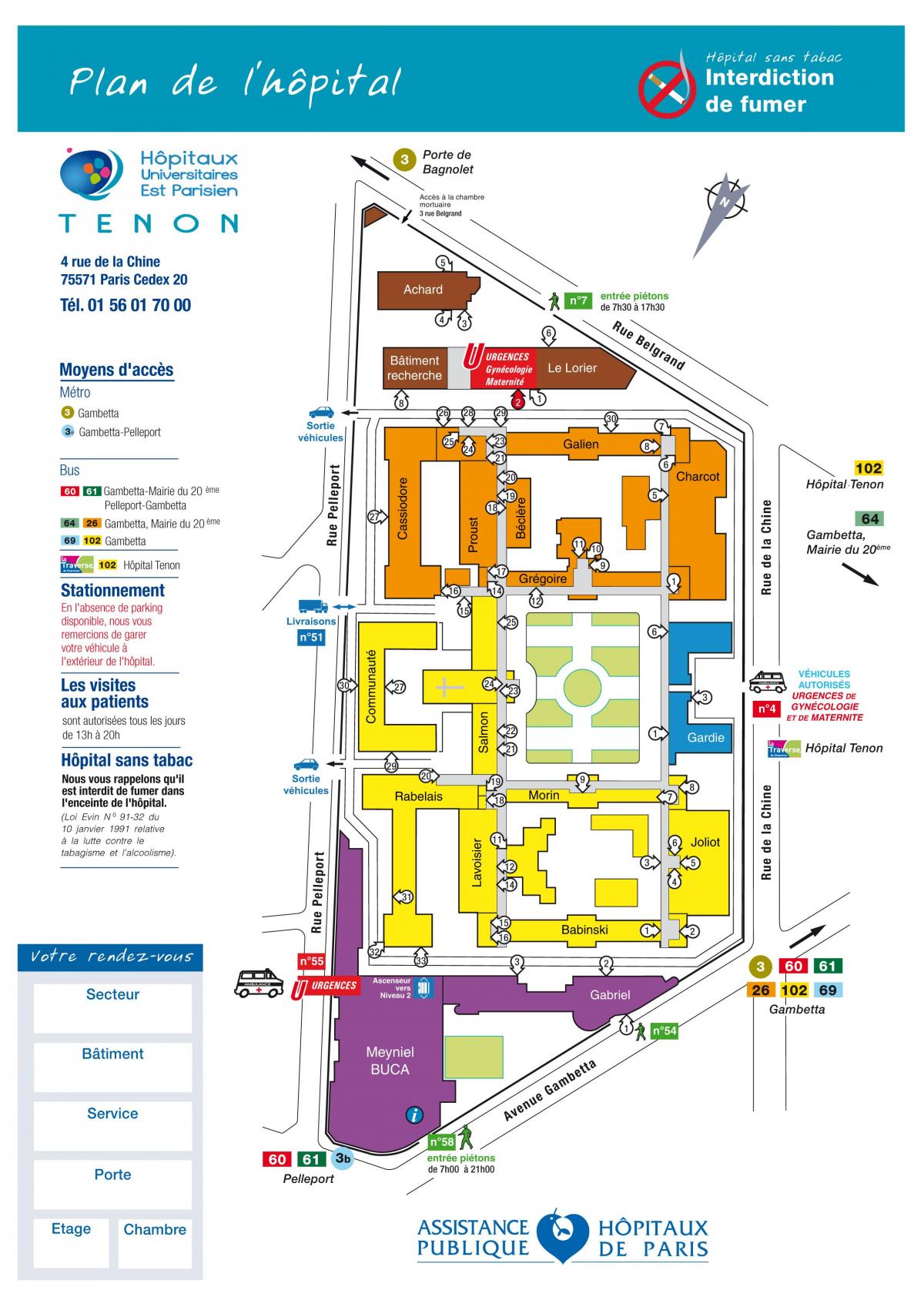 Mapę szpital tenon