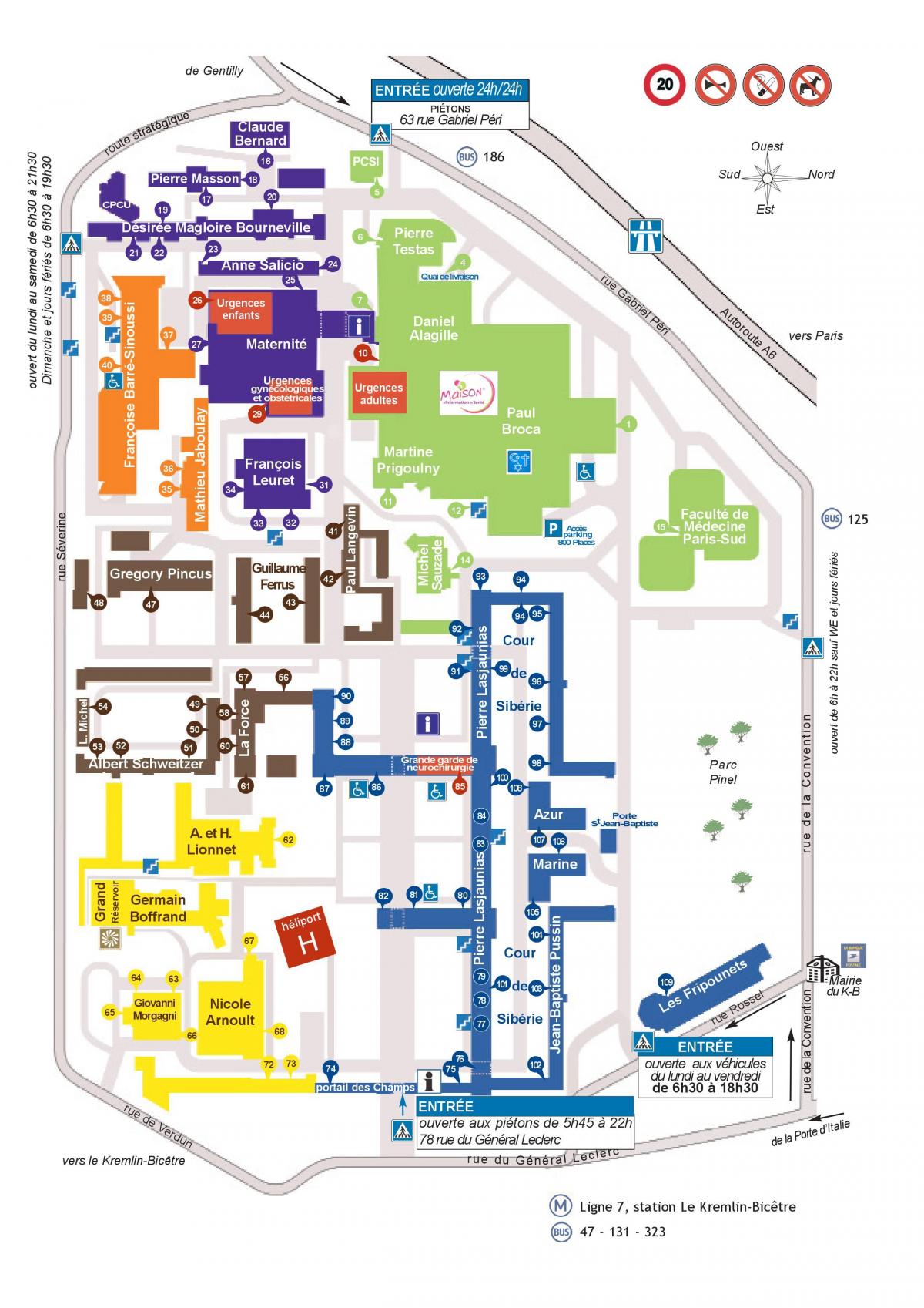 Mapa szpitala Bicêtre