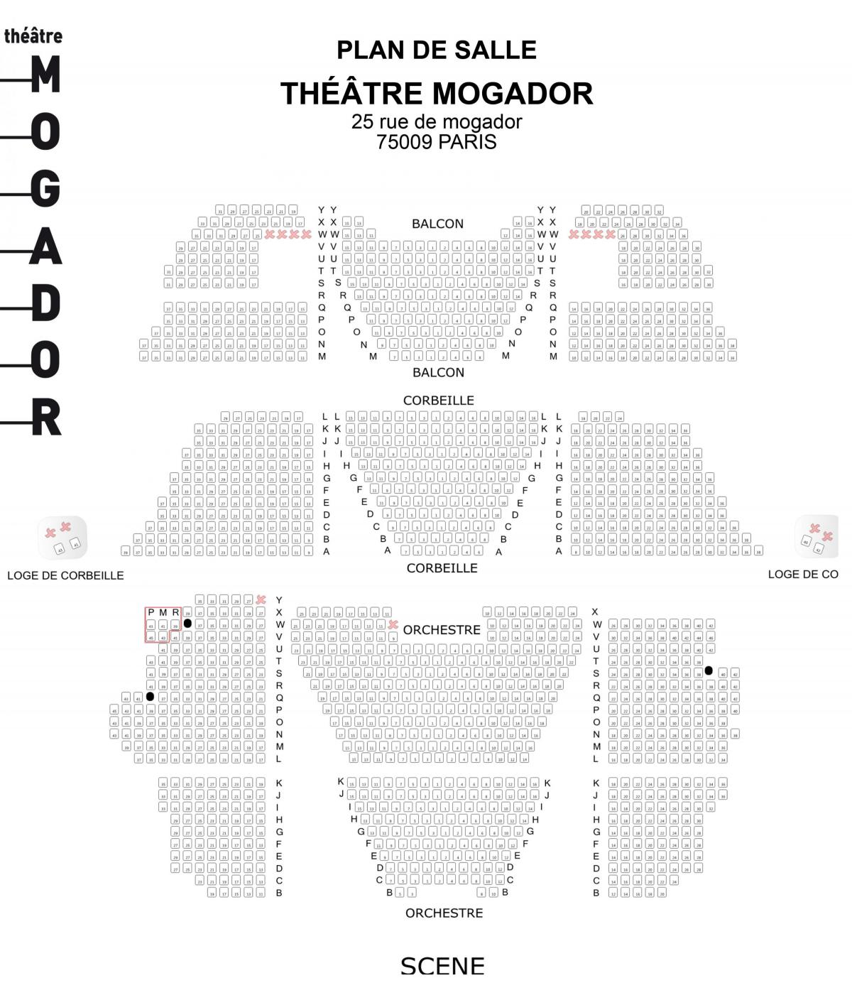 Mapa teatr Могадор