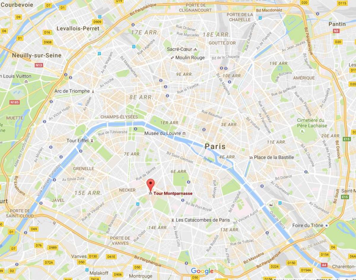 Mapa Paryża