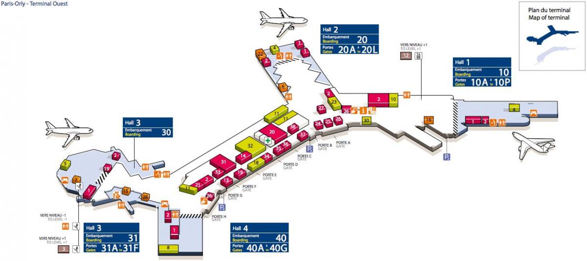 Mapa lotniska Orly
