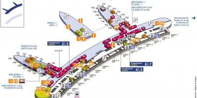 Mapa Charles-de-Gaulle airport terminal 2Ф
