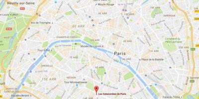 Mapa katakumby Paryża