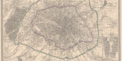 Mapa Paryża 1850