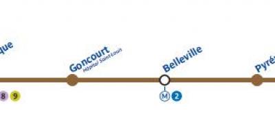 Linia mapa Paryża metra 11