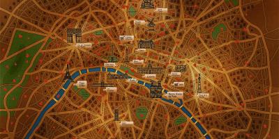 Mapa Paryża tapety