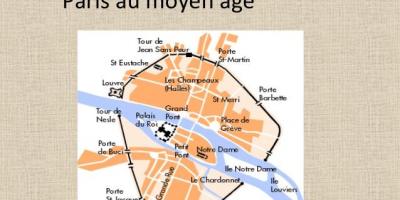 Mapa Paryża w średniowieczu