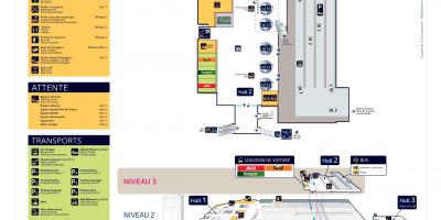 Mapa Gare Montparnasse poziom 3 Pasteura