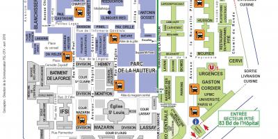 Mapa szpitala salpêtrière hospital picia